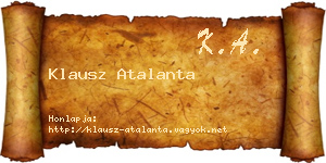 Klausz Atalanta névjegykártya